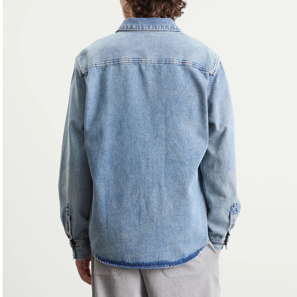 AMI Paris Men's  Indigo Light Denim Shirt Bleu